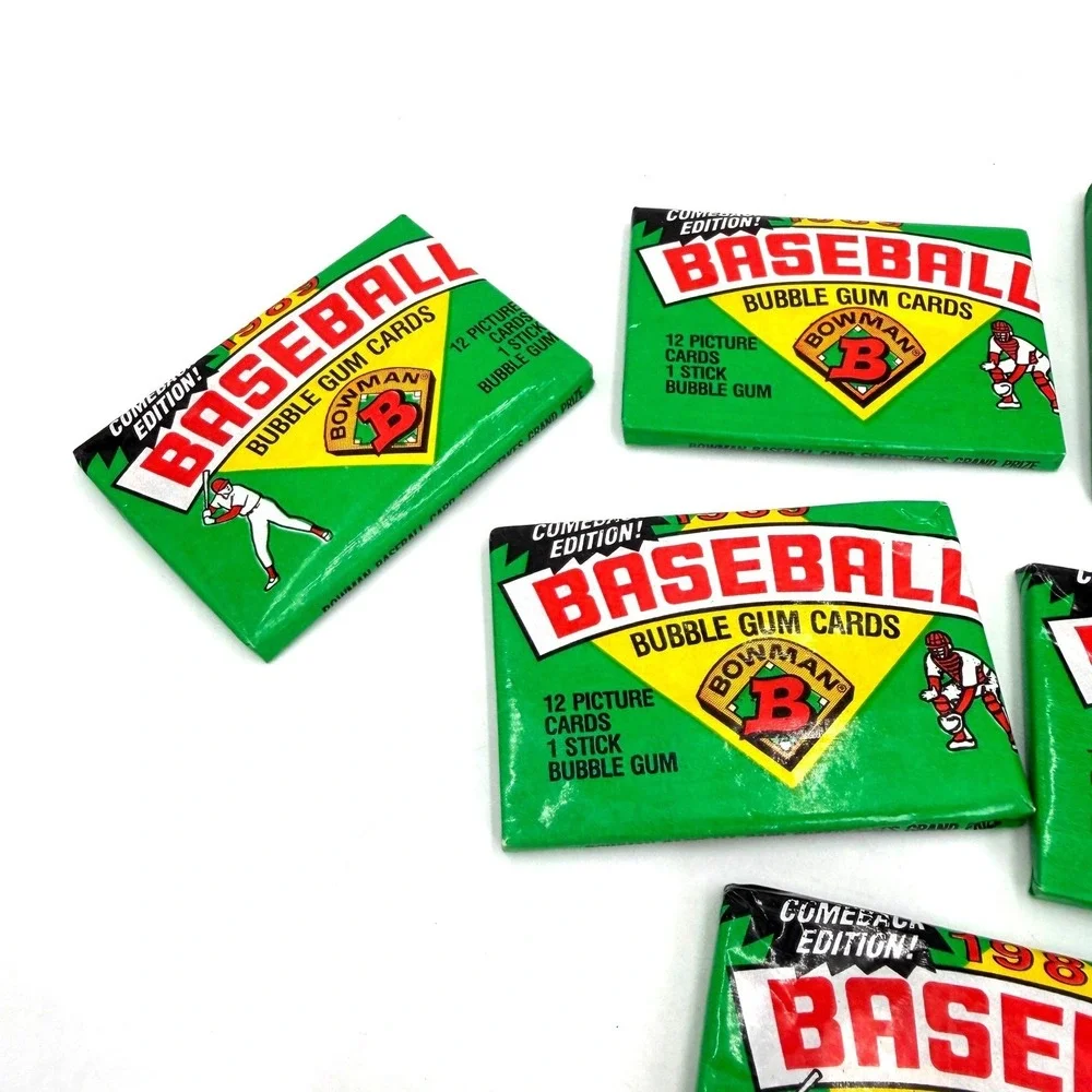 Vintage 1989 Bowman 1987 Topps Baseball Cards 7 Sealed Wax‎ Bubble Gum MLB Lot 1